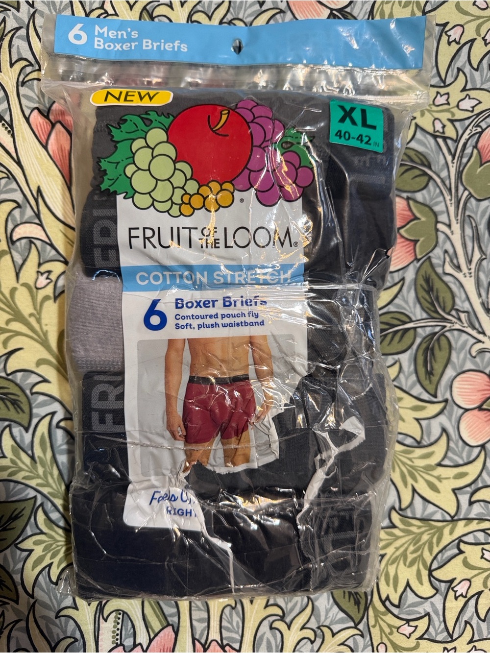 Fruit of the Loom Boys' Black Cotton Stretch Boxer Briefs - 6 Pack Only 5pcs!!!